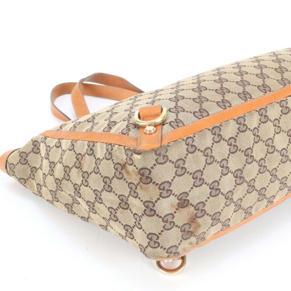 Gucci GG Canvas Abby 141472 Leather Tote Bag Shoulder Brown Women's - Picture 4 of 9